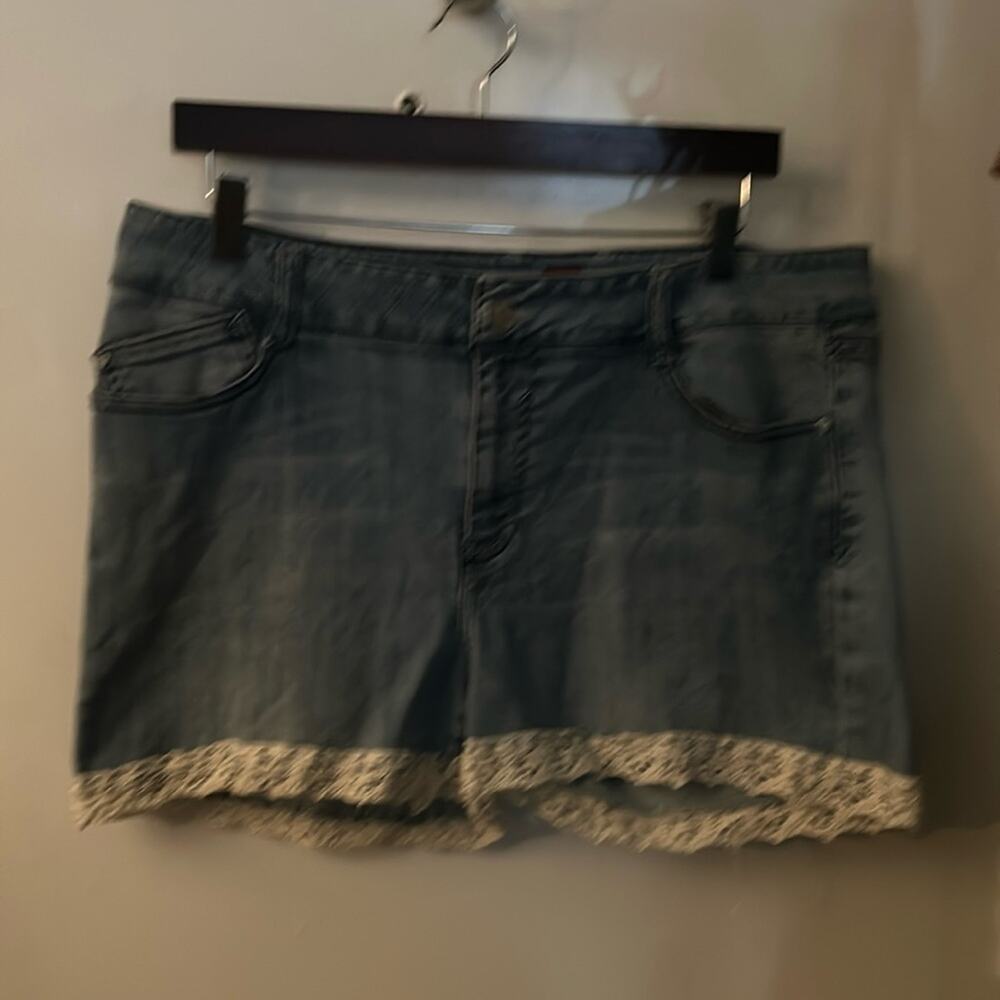 Vintage SASSON Jeans Ooh La La Bootcut Boogie Lace Trim High Rise Short No Size